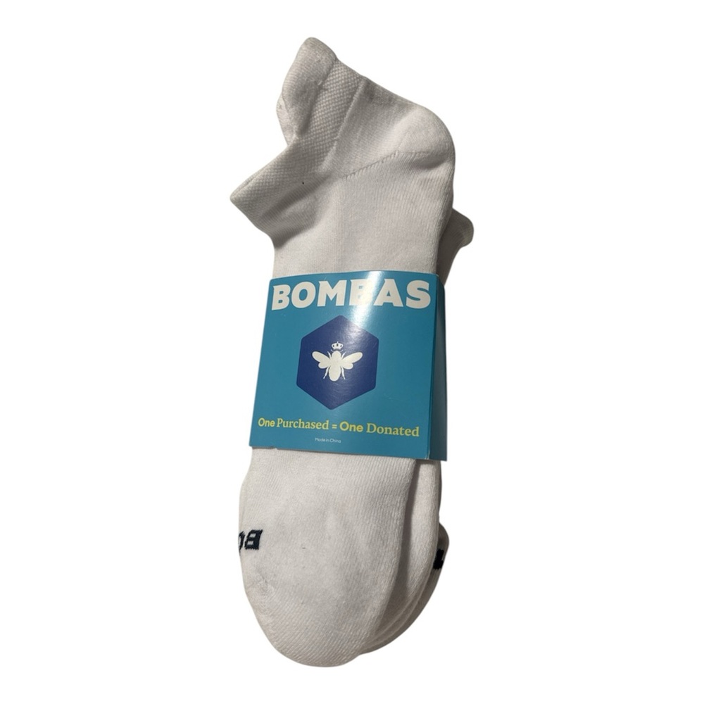 Bombas- Midweight Ankle socks in Classic White- 4pack